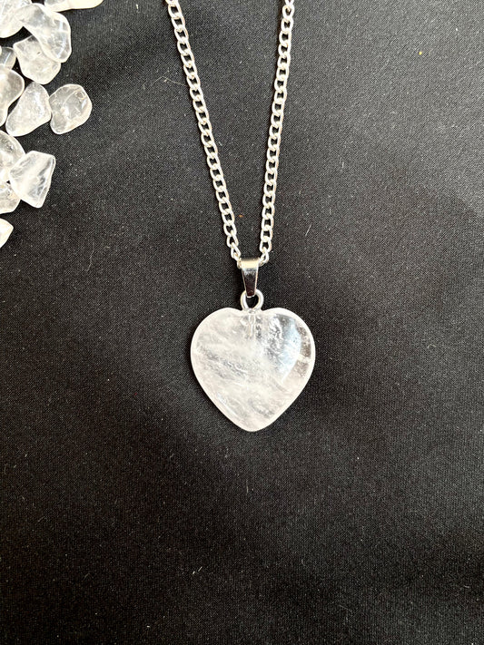Clear Quartz Heart Pendant