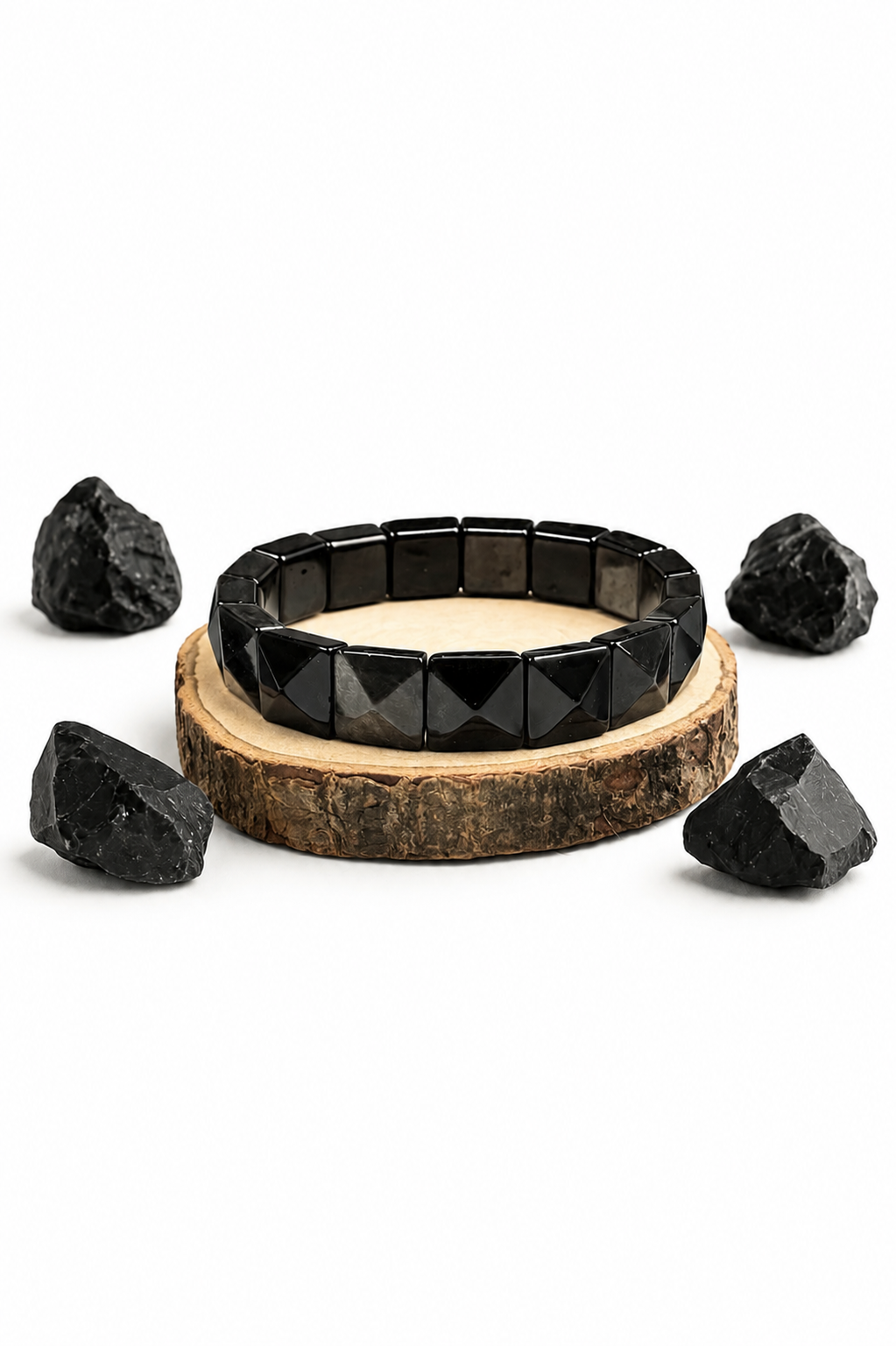 Black Obsidian Square Cut Bracelet