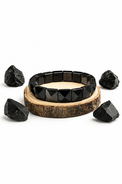 Black Obsidian Square Cut Bracelet