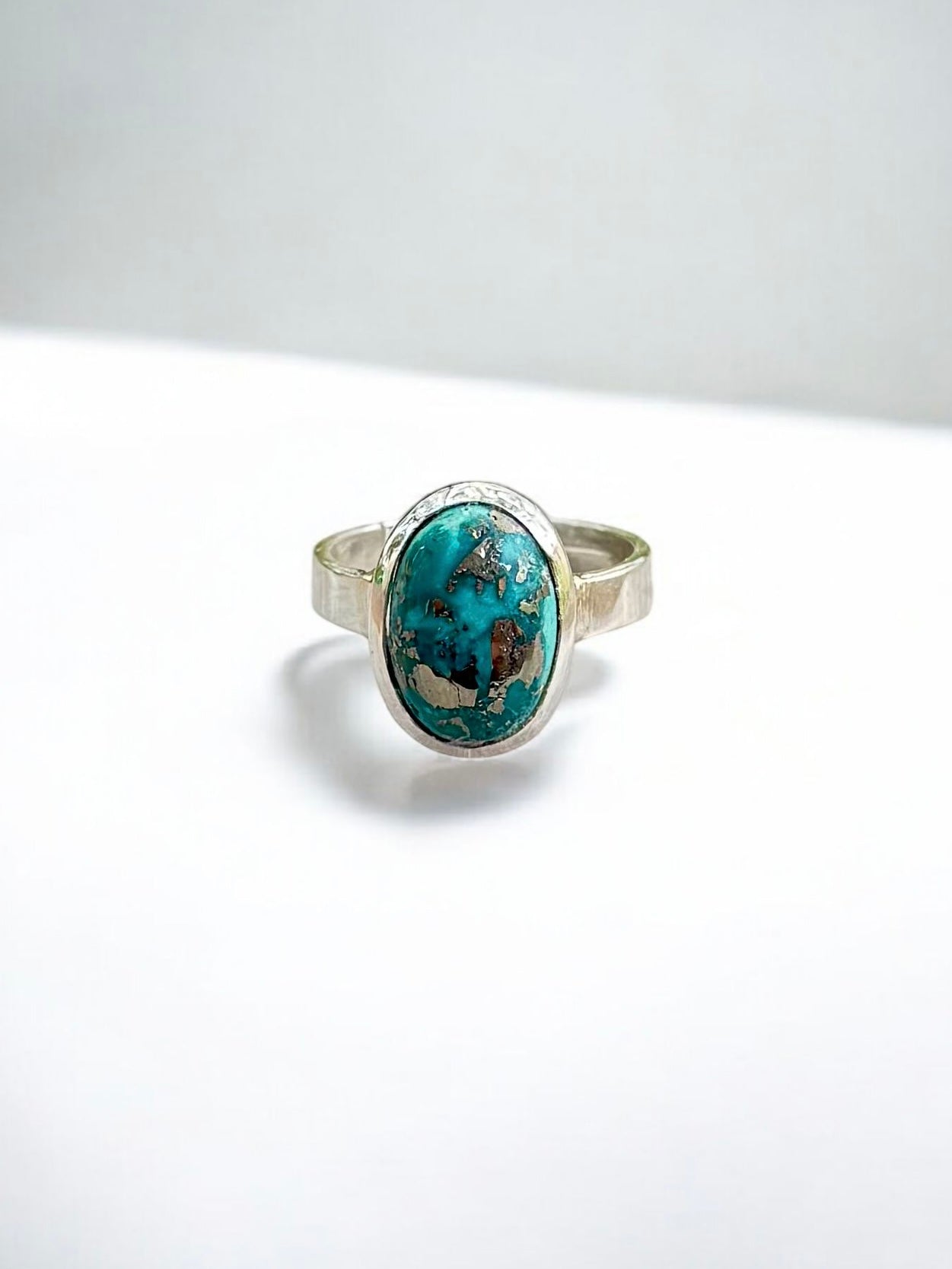 Irani Turquoise (Firoza) Silver Adjustable Ring