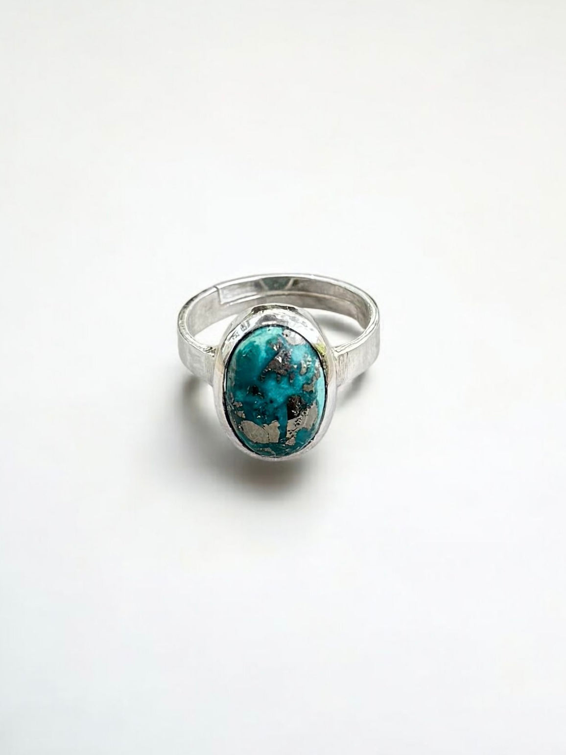 Irani Turquoise (Firoza) Silver Adjustable Ring