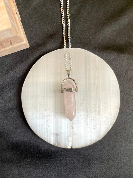 Rose Quartz Pencil Pendant