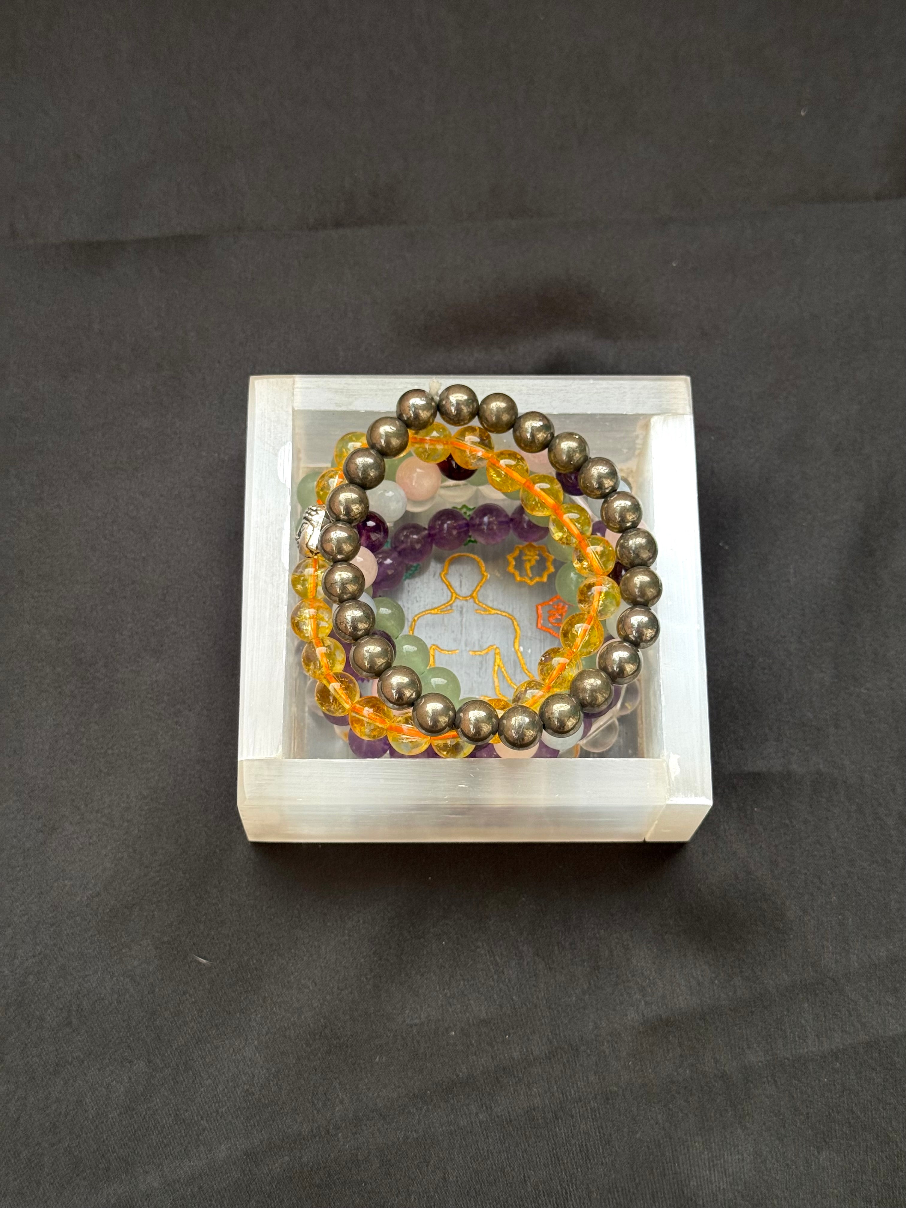 Selenite Tray with 7 Chakra Engraving