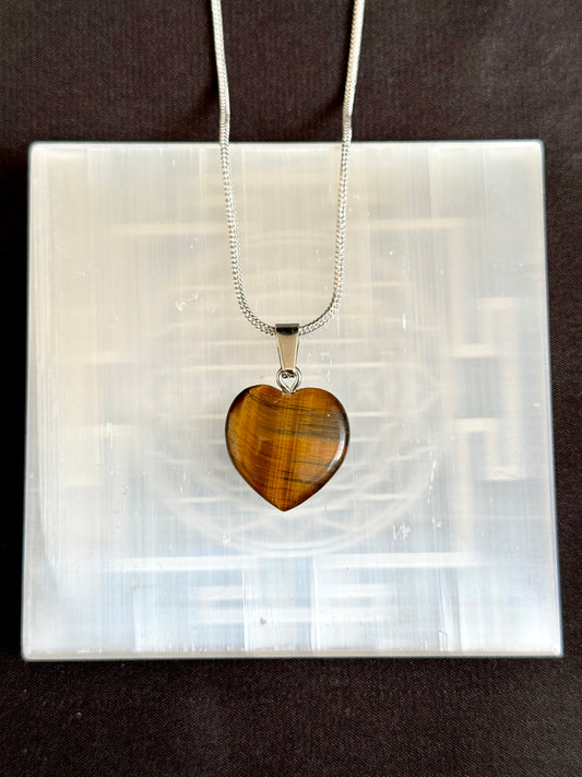 Tiger Eye Heart Pendant