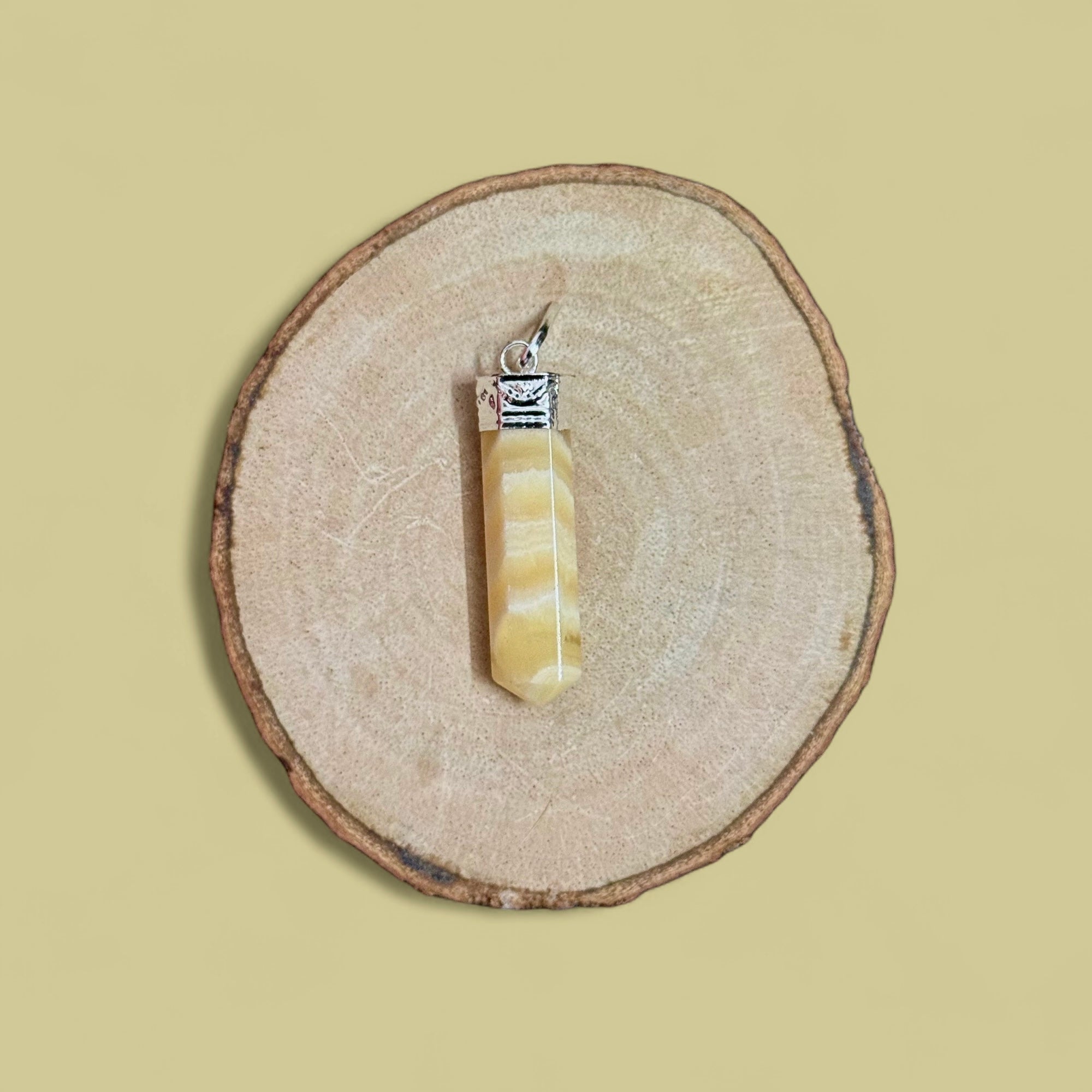 Yellow Calcite Pencil Pendant