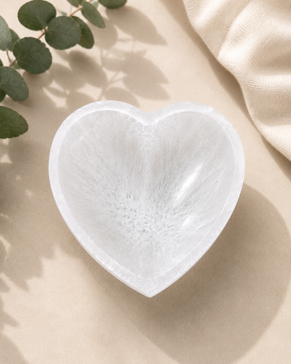 Heart Shaped Selenite Bowl