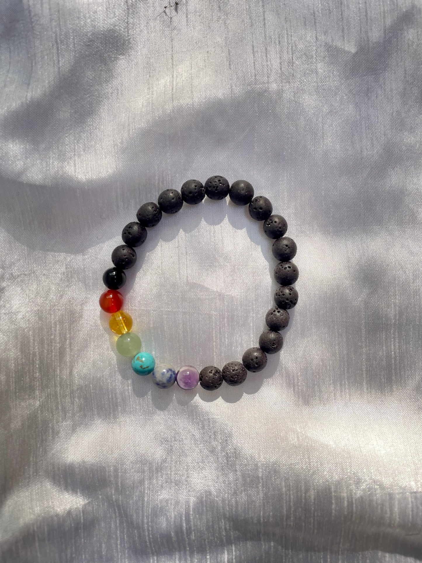 7 Chakra Lava Bracelet