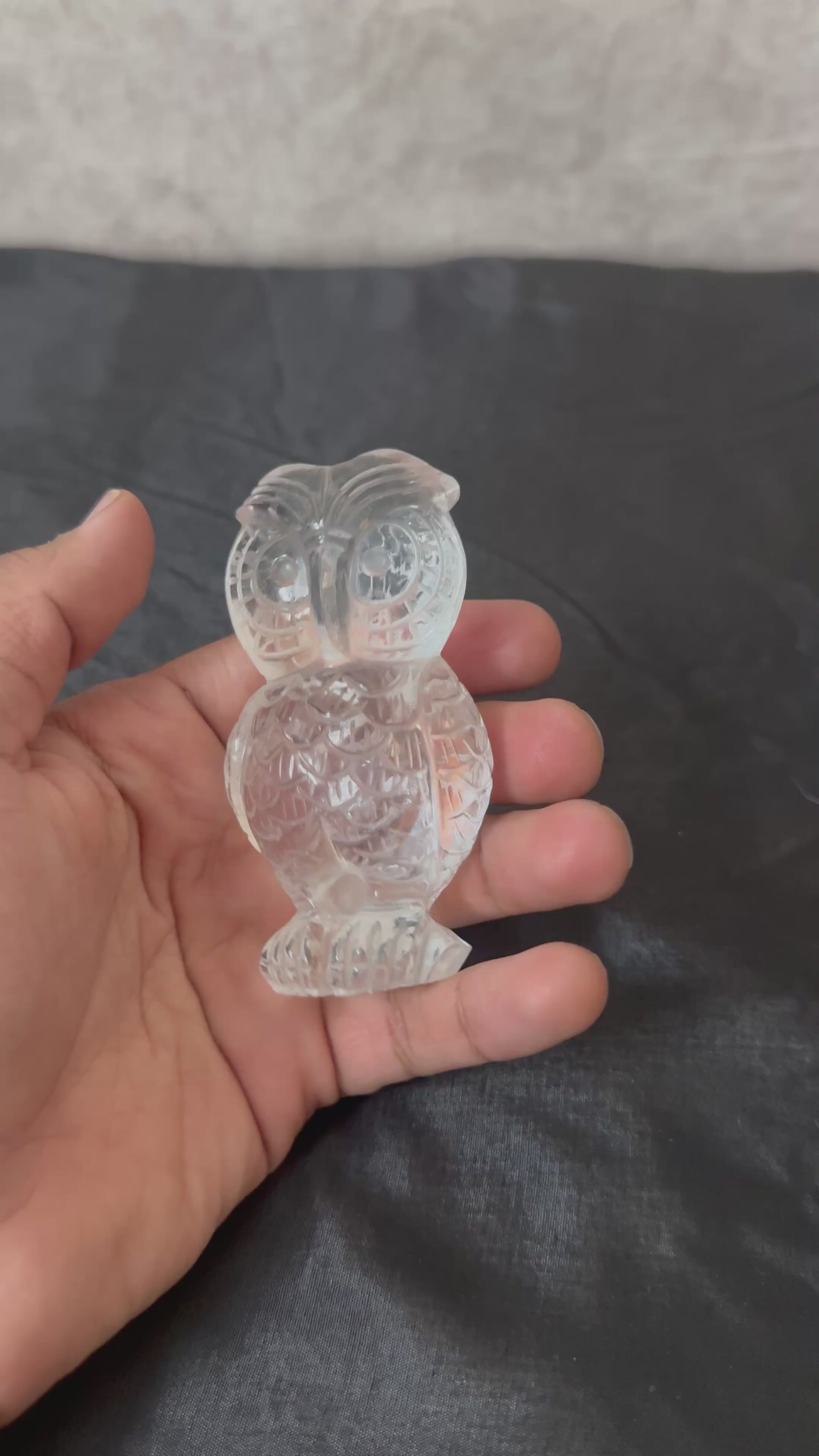 Clear Quartz Owl Figurine