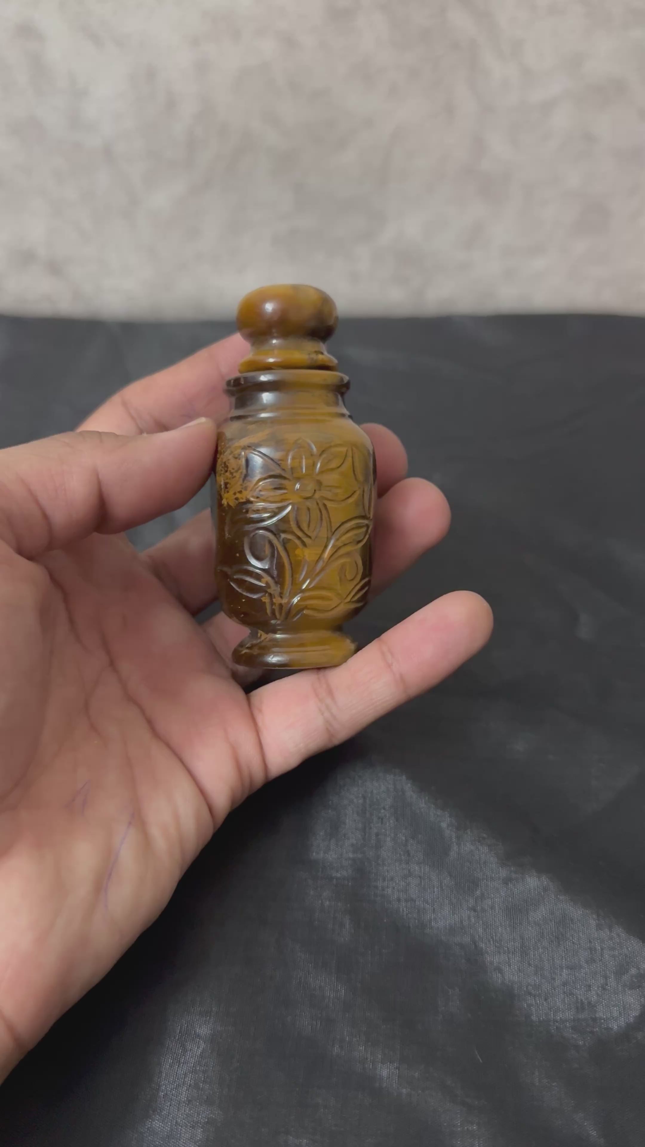 Tiger Eye Crystal Perfume Bottle