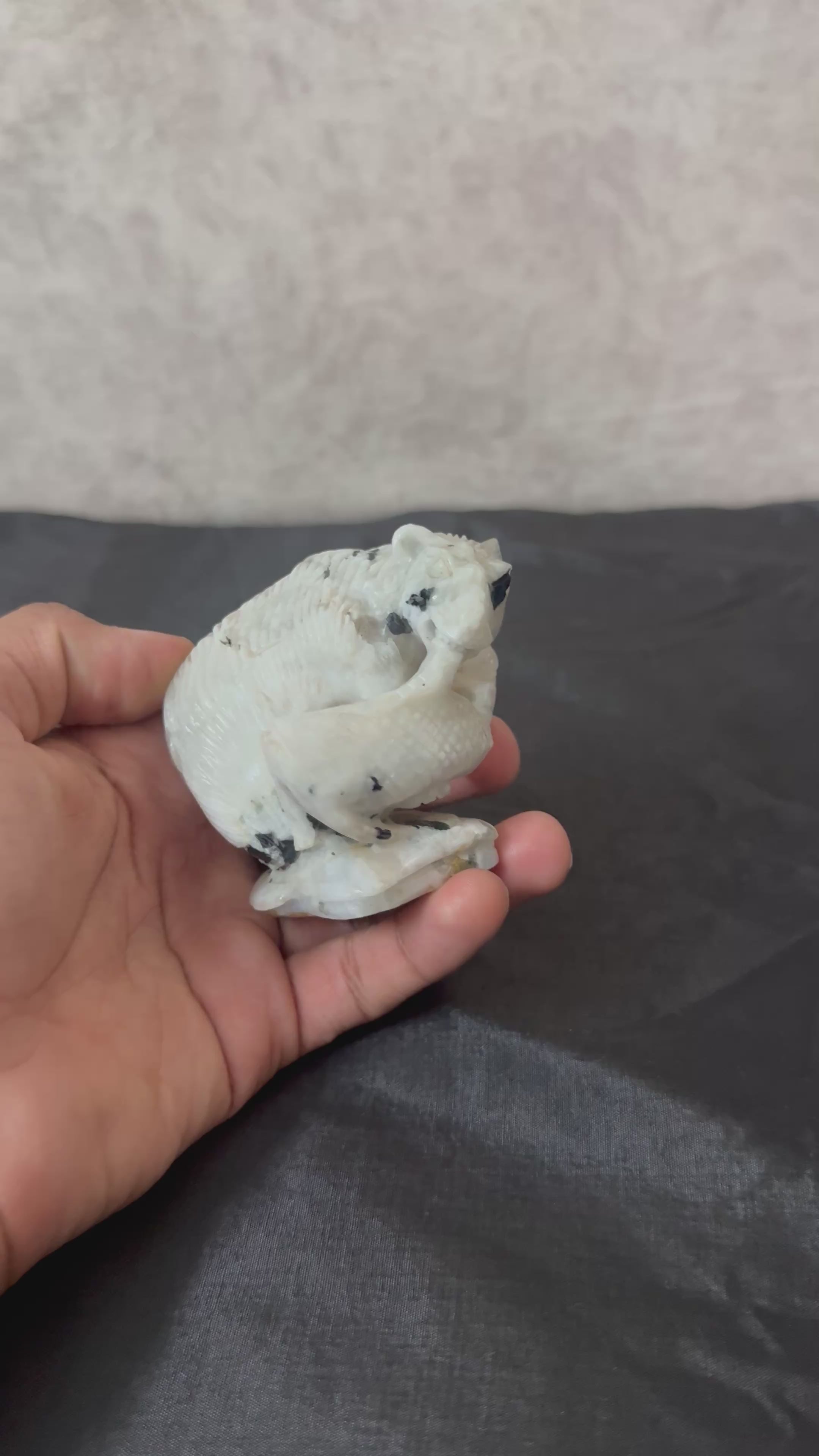 Rainbow Moonstone Polar Bear Figurine